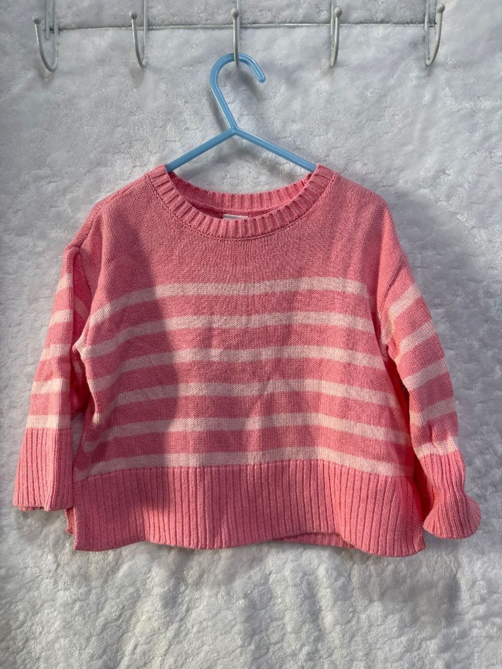 Baby gap crew neck sweater toddler girl size 2T oversized Pink striped